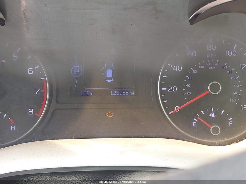 2018 Kia Optima VIN 5XXGT4L36JG209018 IAAI salvage auction — INTERIOR BURN, Salvage Title, sold $625 on 2026-07-31 (photo 7)