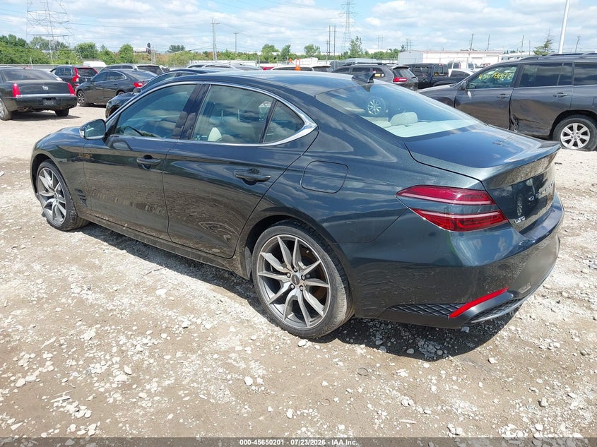 2023 Genesis G70 VIN KMTG34TA1PU126972 IAAI salvage auction — RIGHT SIDE, Wait Title, sold $10,025 on 2026-08-20 (photo 3)