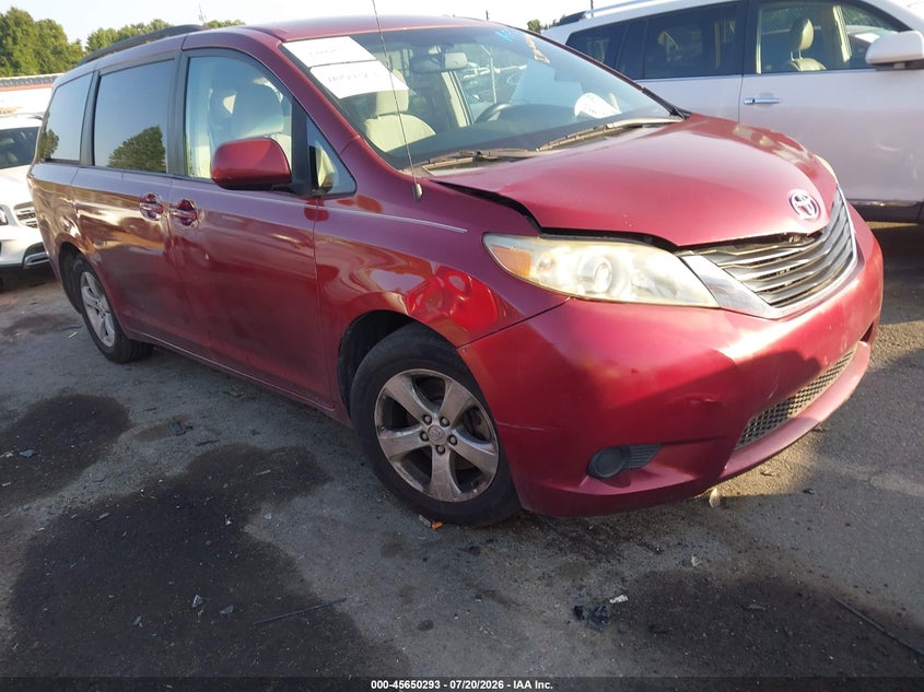 2011 Toyota Sienna VIN 5TDKK3DC9BS107296 IAAI salvage auction — FRONT END, Repossession Paperwork (North Carolina), sold $775 on 2026-07-29 (photo 1)