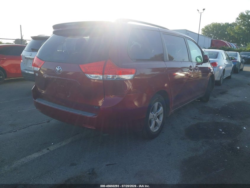 2011 Toyota Sienna VIN 5TDKK3DC9BS107296 IAAI salvage auction — FRONT END, Repossession Paperwork (North Carolina), sold $775 on 2026-07-29 (photo 4)