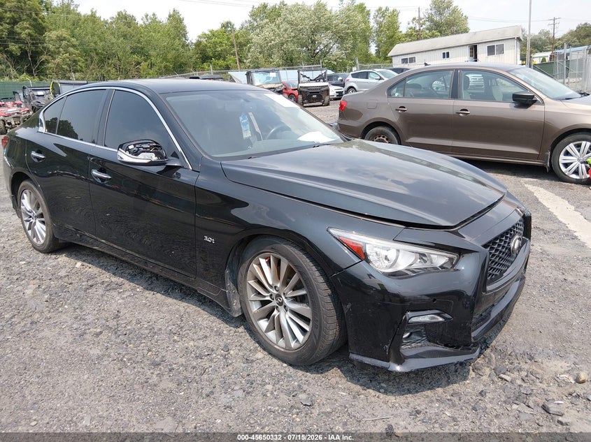 2019 Infiniti Q50 VIN JN1EV7ARXKM591840 IAAI salvage auction — LEFT FRONT, Salvage (Pennsylvania), sold $1,500 on 2026-07-28 (photo 1)