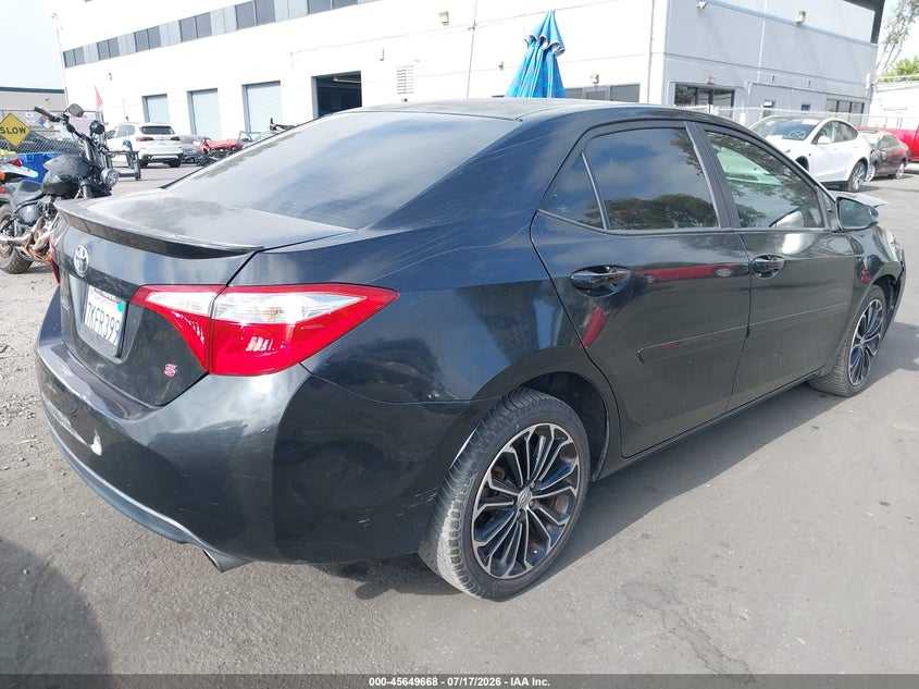 2015 Toyota Corolla VIN 5YFBURHE0FP251004 IAAI salvage auction — FRONT END, Salvage Certificate (California), sold $2,350 on 2026-07-29 (photo 4)