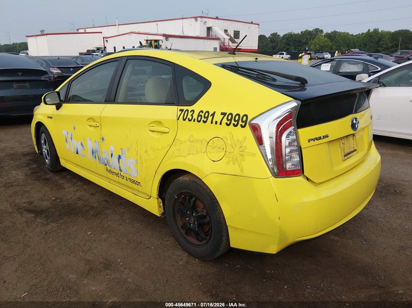 2013 Toyota Prius VIN JTDKN3DU9D1651443 IAAI salvage auction — NORMAL WEAR, Clear (Virginia), sold $775 on 2026-07-22 (photo 3)