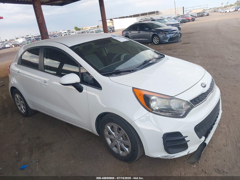 2016 Kia Rio VIN KNADN5A35G6645093 IAAI salvage auction — FRONT END, Wait Title, sold $2,000 on 2026-08-02 (photo 1)