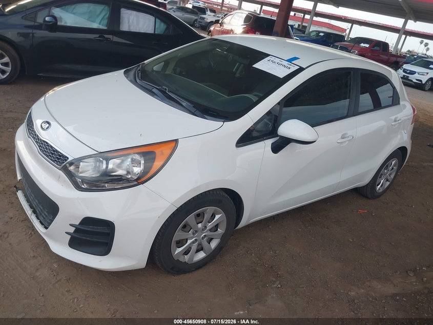 2016 Kia Rio VIN KNADN5A35G6645093 IAAI salvage auction — FRONT END, Wait Title, sold $2,000 on 2026-08-02 (photo 2)