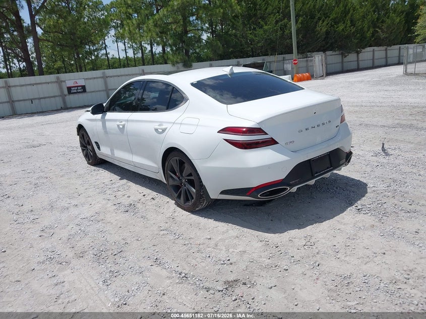 2023 Genesis G70 VIN KMTG54TE7PU110272 IAAI salvage auction — FRONT END, Wait Title, sold $7,500 on 2026-08-20 (photo 3)