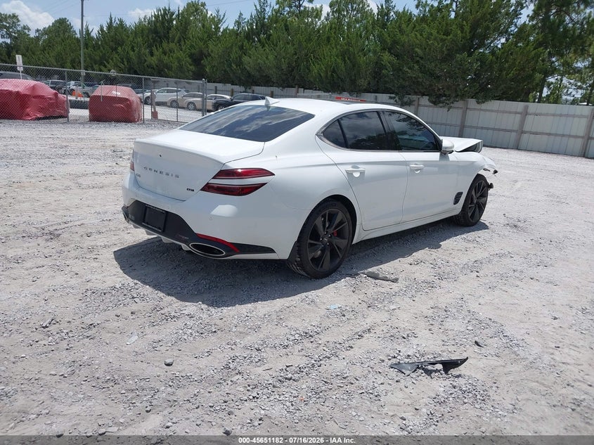 2023 Genesis G70 VIN KMTG54TE7PU110272 IAAI salvage auction — FRONT END, Wait Title, sold $7,500 on 2026-08-20 (photo 4)