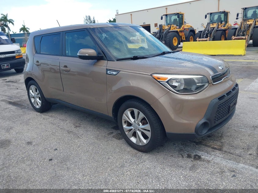 2014 Kia Soul VIN KNDJP3A54E7005907 IAAI salvage auction — ENGINE DAMAGE, Clear (Florida), sold $375 on 2026-07-23 (photo 1)