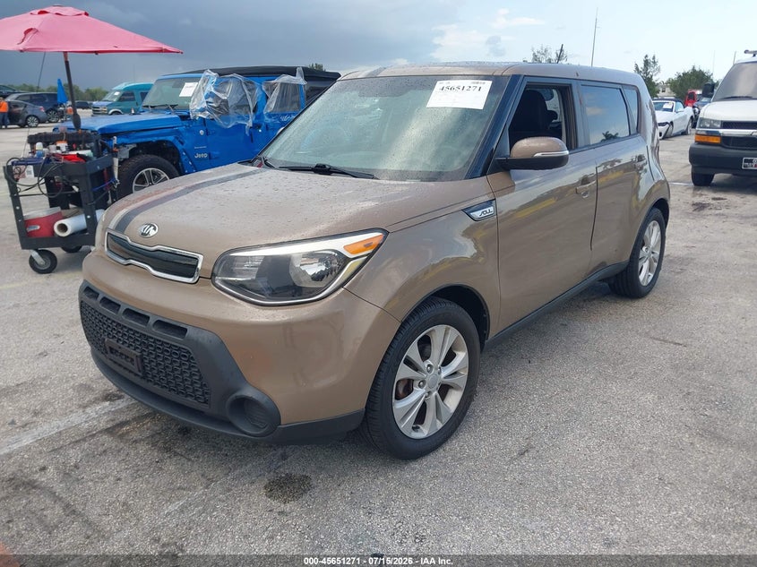 2014 Kia Soul VIN KNDJP3A54E7005907 IAAI salvage auction — ENGINE DAMAGE, Clear (Florida), sold $375 on 2026-07-23 (photo 2)