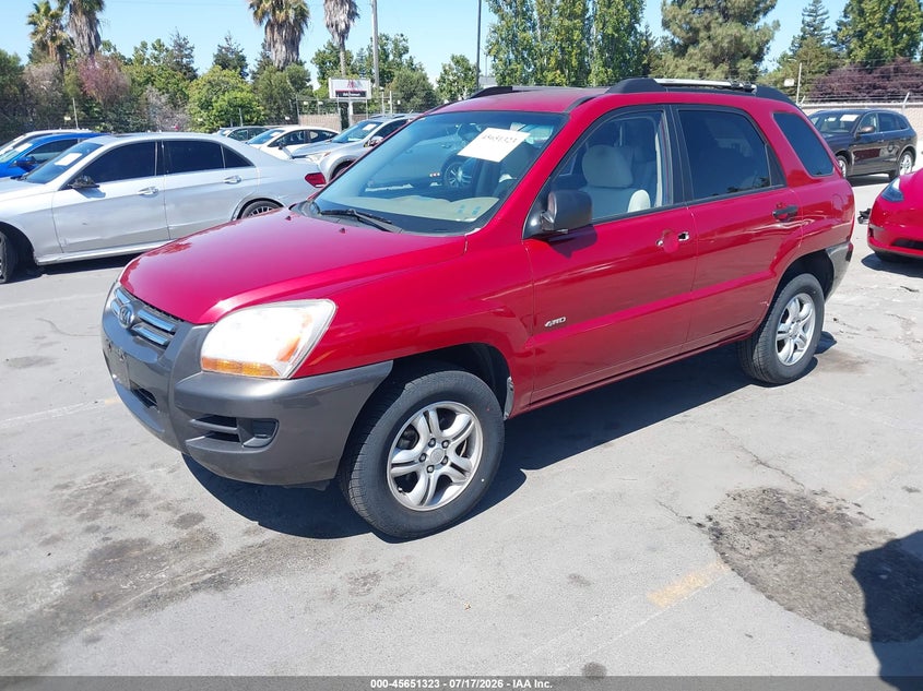 2008 Kia Sportage VIN KNDJE723687478304 IAAI salvage auction — NORMAL WEAR, Clear - Dealer Only (California), sold $375 on 2026-07-29 (photo 2)