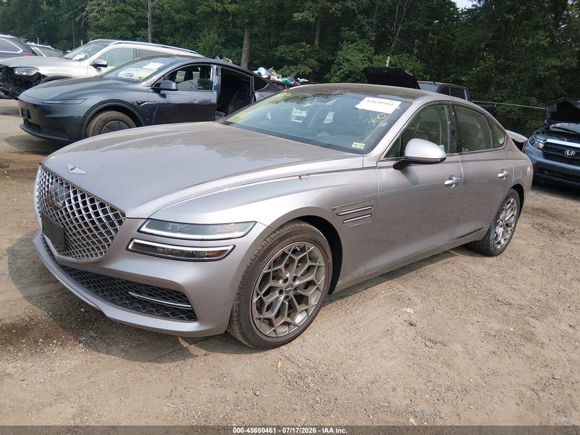 2024 Genesis G80 VIN KMTGB4SC5RU219891 IAAI salvage auction — REAR END, Salvage Title, sold $12,200 on 2026-08-29 (photo 2)