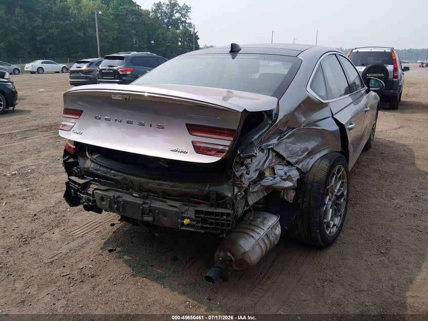 2024 Genesis G80 VIN KMTGB4SC5RU219891 IAAI salvage auction — REAR END, Salvage Title, sold $12,200 on 2026-08-29 (photo 6)
