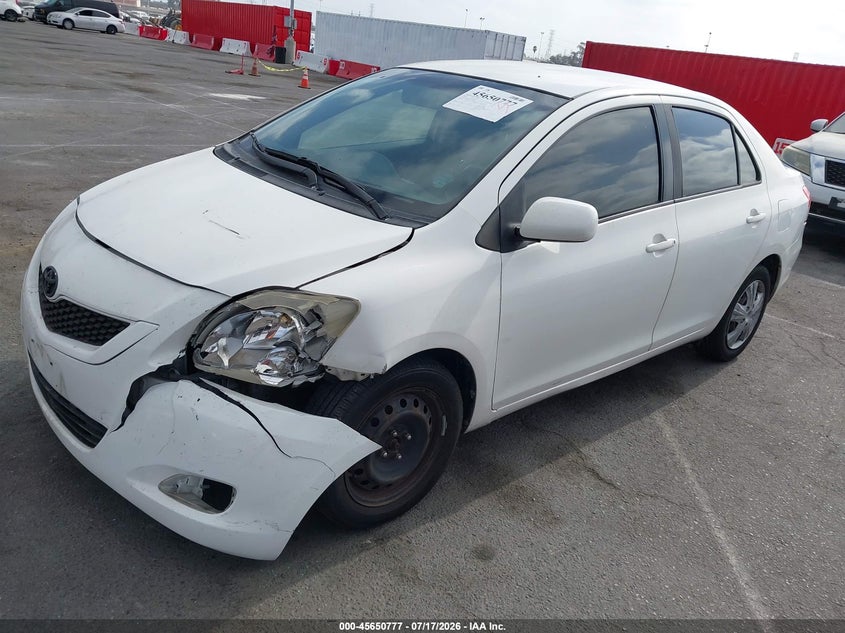 2010 Toyota Yaris VIN JTDBT4K30A1354630 IAAI salvage auction — LEFT FRONT, Salvage (California), sold $500 on 2026-07-30 (photo 2)