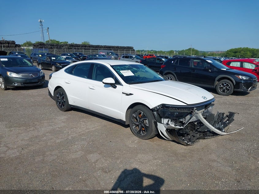 2025 Hyundai Sonata VIN KMHL64JA0SA465378 IAAI salvage auction — FRONT END, Certificate Of Destruction (Florida), sold $1,700 on 2026-07-24 (photo 1)