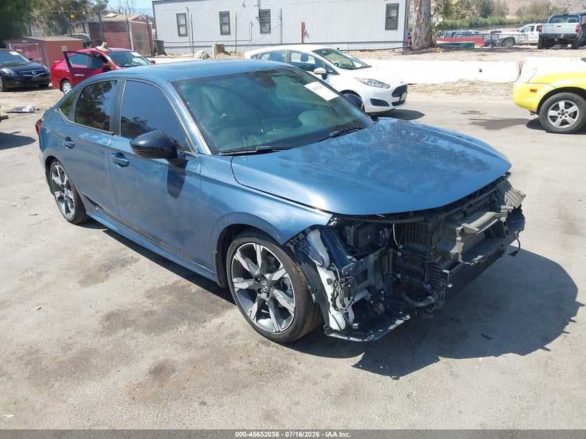 2025 Honda Civic VIN 2HGFE4F87SH326605 IAAI salvage auction — LEFT FRONT, Salvage Title, sold $9,100 on 2026-08-03 (photo 1)