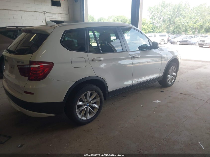 2014 BMW X3 VIN 5UXWX9C58E0D13565 IAAI salvage auction — RIGHT FRONT, Clear (Minnesota), sold $550 on 2026-07-29 (photo 4)