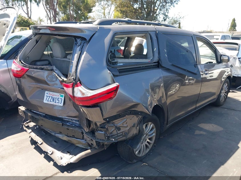2017 Toyota Sienna VIN 5TDYZ3DC4HS852830 IAAI salvage auction — FRONT & REAR, Salvage Title, sold $3,150 on 2026-07-29 (photo 4)
