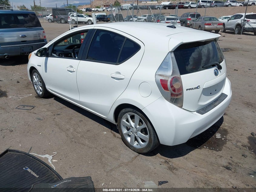 2012 Toyota Prius c VIN JTDKDTB35C1009426 IAAI salvage auction — NORMAL WEAR, Clear (New Mexico), sold $2,700 on 2026-07-20 (photo 3)