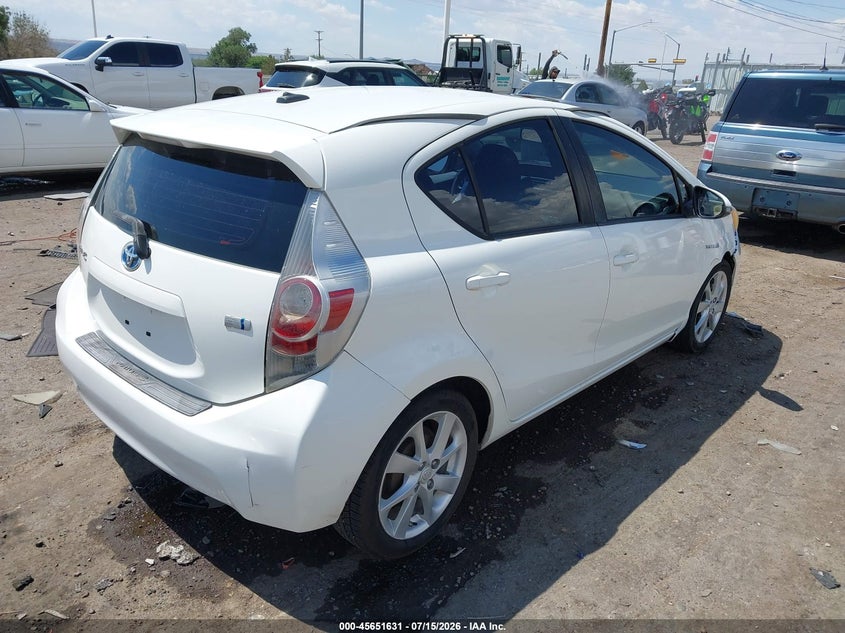 2012 Toyota Prius c VIN JTDKDTB35C1009426 IAAI salvage auction — NORMAL WEAR, Clear (New Mexico), sold $2,700 on 2026-07-20 (photo 4)