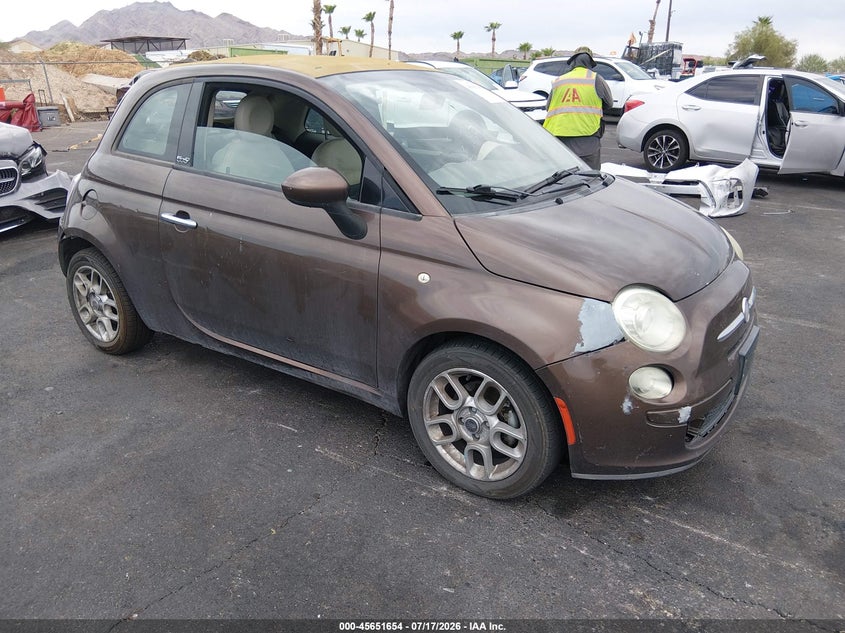 2012 Fiat 500 VIN 3C3CFFDR4CT186693 IAAI salvage auction — FRONT & REAR, Salvage (Nevada), sold $225 on 2026-07-31 (photo 1)