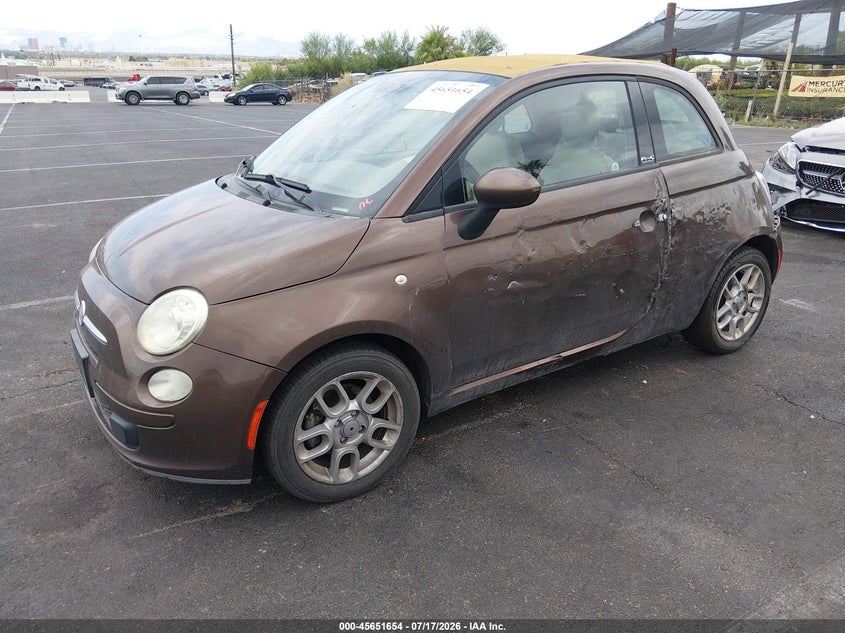 2012 Fiat 500 VIN 3C3CFFDR4CT186693 IAAI salvage auction — FRONT & REAR, Salvage (Nevada), sold $225 on 2026-07-31 (photo 2)
