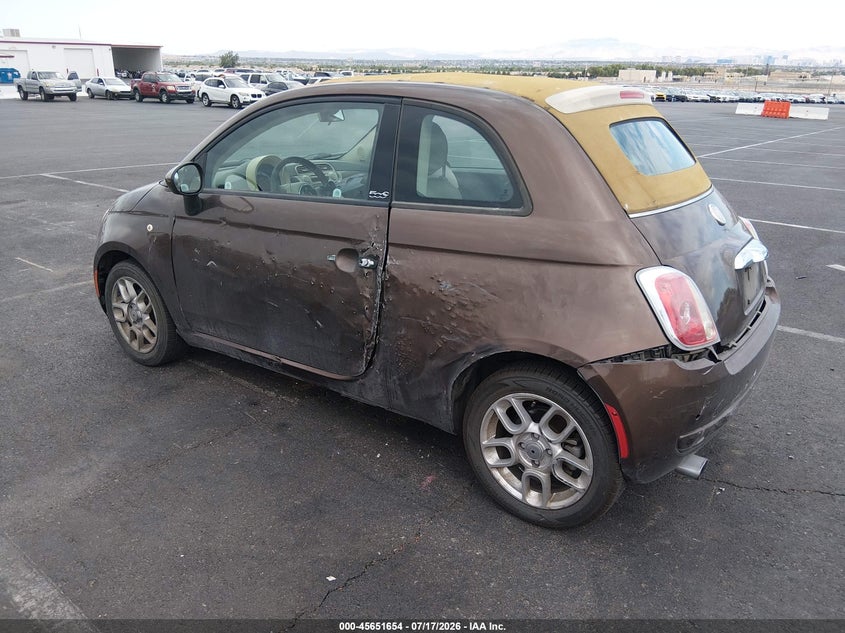 2012 Fiat 500 VIN 3C3CFFDR4CT186693 IAAI salvage auction — FRONT & REAR, Salvage (Nevada), sold $225 on 2026-07-31 (photo 3)