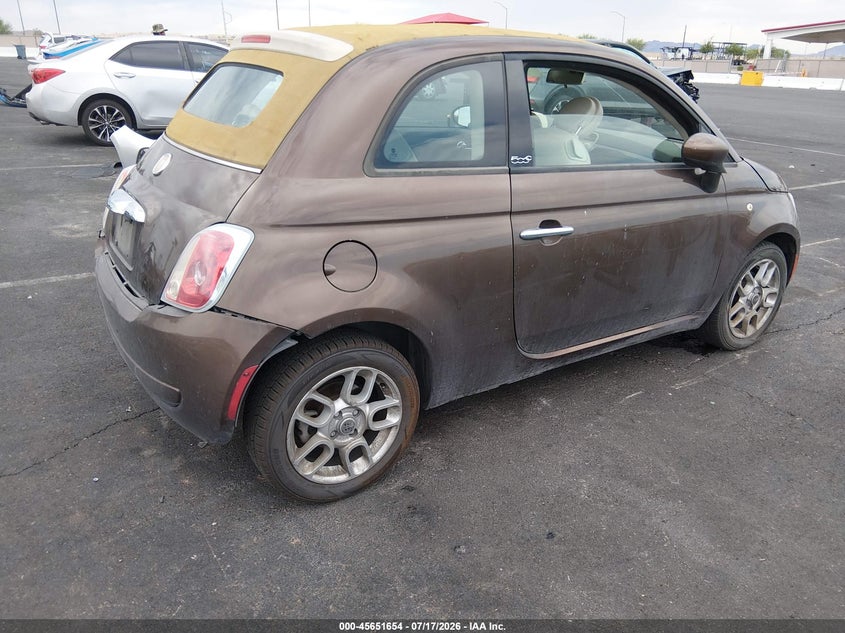 2012 Fiat 500 VIN 3C3CFFDR4CT186693 IAAI salvage auction — FRONT & REAR, Salvage (Nevada), sold $225 on 2026-07-31 (photo 4)