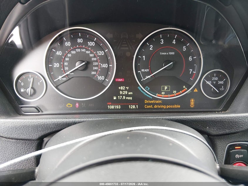2013 BMW 3 series VIN WBA3A9C59DF477144 IAAI salvage auction — NORMAL WEAR, Original (Texas), sold $2,075 on 2026-07-27 (photo 7)