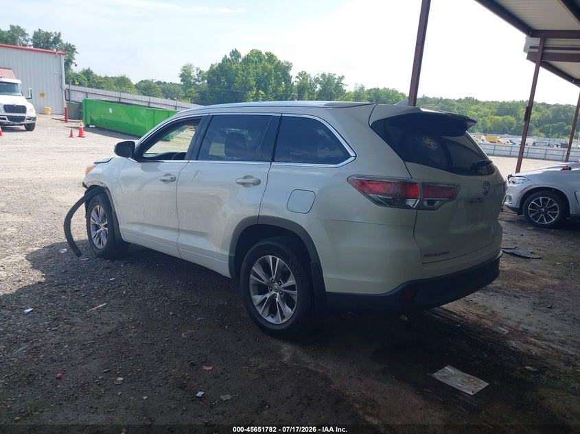 2014 Toyota Highlander VIN 5TDKKRFH7ES028886 IAAI salvage auction — FRONT END, Salvage (Arkansas), sold $5,700 on 2026-08-05 (photo 3)