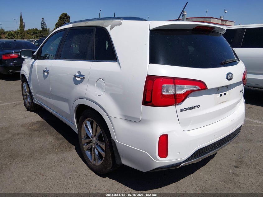 2014 Kia Sorento VIN 5XYKW4A7XEG439010 IAAI salvage auction — NORMAL WEAR, Clear - Dealer Only (California), sold $1,300 on 2026-07-30 (photo 3)