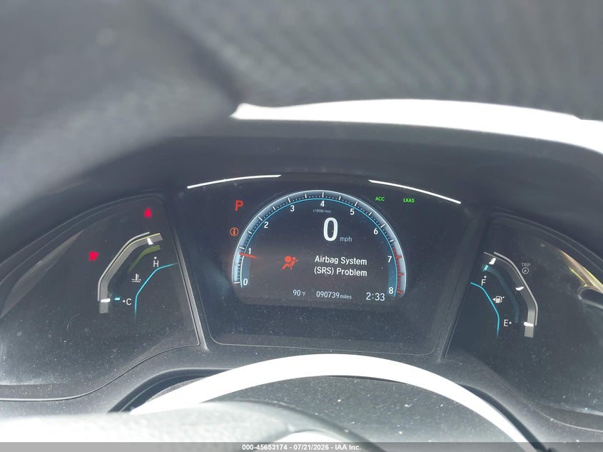 2019 Honda Civic VIN 2HGFC2F66KH512497 IAAI salvage auction — FRONT END, Wait Title, sold $2,100 on 2026-09-05 (photo 7)