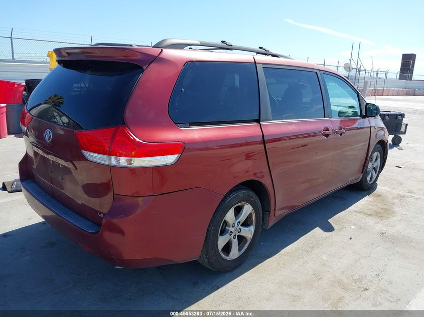 2011 Toyota Sienna VIN 5TDKK3DC0BS011024 IAAI salvage auction — NORMAL WEAR, Clear - Dealer Only (California), sold $650 on 2026-07-29 (photo 4)
