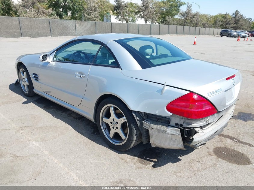 2003 Mercedes-benz Sl-class VIN WDBSK75F03F020063 IAAI salvage auction — REAR END, Salvage (California), sold $1,600 on 2026-08-10 (photo 3)