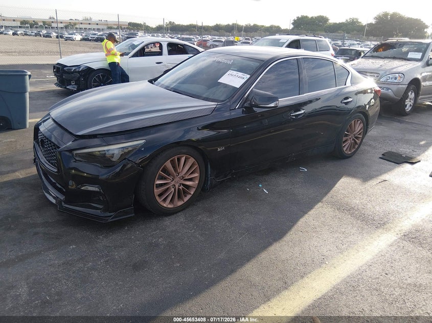 2019 Infiniti Q50 VIN JN1EV7APXKM519552 IAAI salvage auction — WATER/FLOOD, Wait Title, sold $1,500 on 2026-09-04 (photo 2)