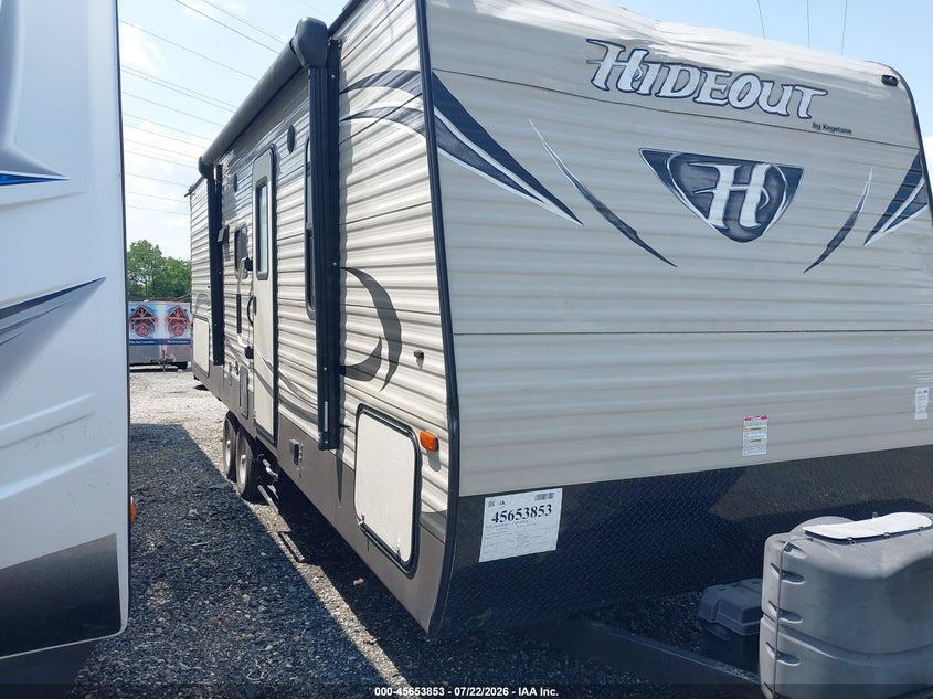 2016 Keystone rv Hideout VIN 4YDT24222G7207890 IAAI salvage auction — UNKNOWN, Salvage (Pennsylvania), sold $125 on 2026-07-31 (photo 1)