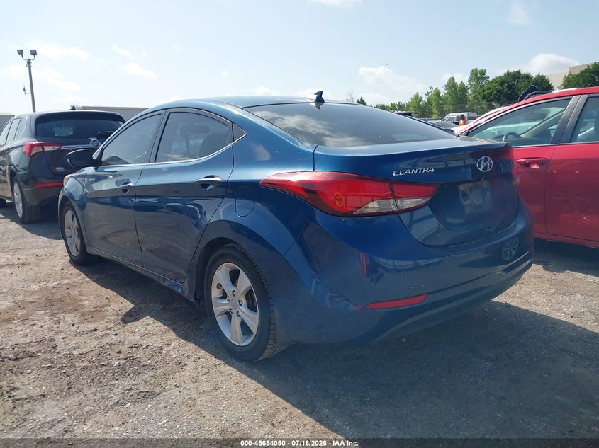 2016 Hyundai Elantra VIN KMHDH4AE4GU564616 IAAI salvage auction — NORMAL WEAR, Clear-Dealer Only (Texas), sold $800 on 2026-07-29 (photo 3)