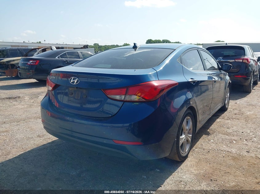 2016 Hyundai Elantra VIN KMHDH4AE4GU564616 IAAI salvage auction — NORMAL WEAR, Clear-Dealer Only (Texas), sold $800 on 2026-07-29 (photo 4)