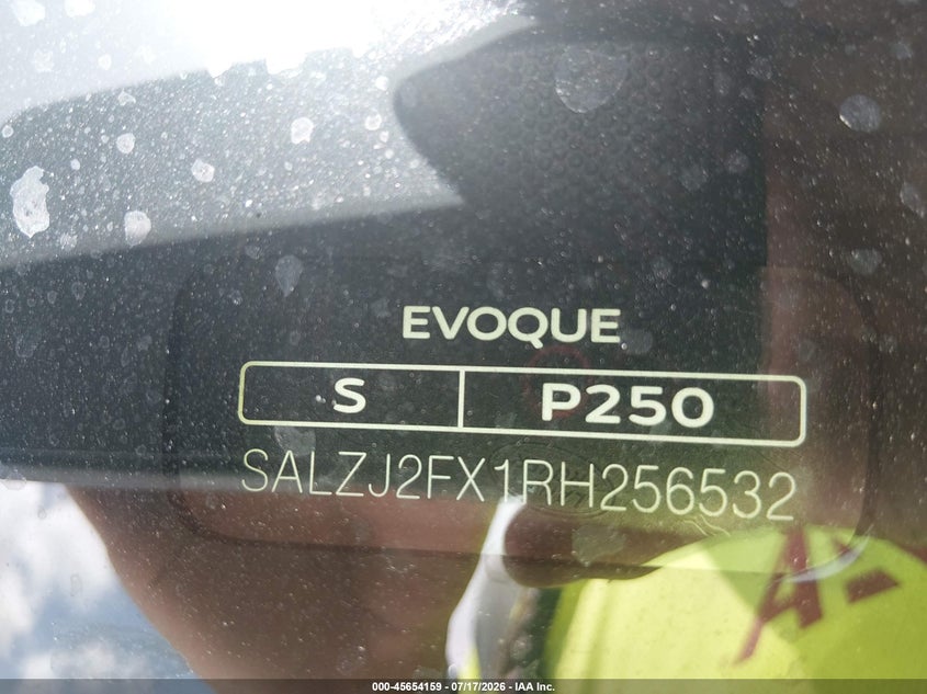 2024 Land rover Range rover evoque VIN SALZJ2FX1RH256532 IAAI salvage auction — UNDERCARRIAGE, Enterprise Vehicles Clear Only (Texas), sold $15,600 on 2026-07-23 (photo 9)