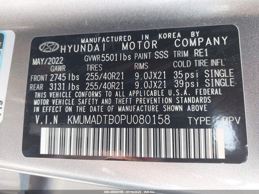 2023 Genesis Gv70 VIN KMUMADTB0PU080158 IAAI salvage auction — NORMAL WEAR, Clear (New York), sold $15,100 on 2026-07-23 (photo 9)