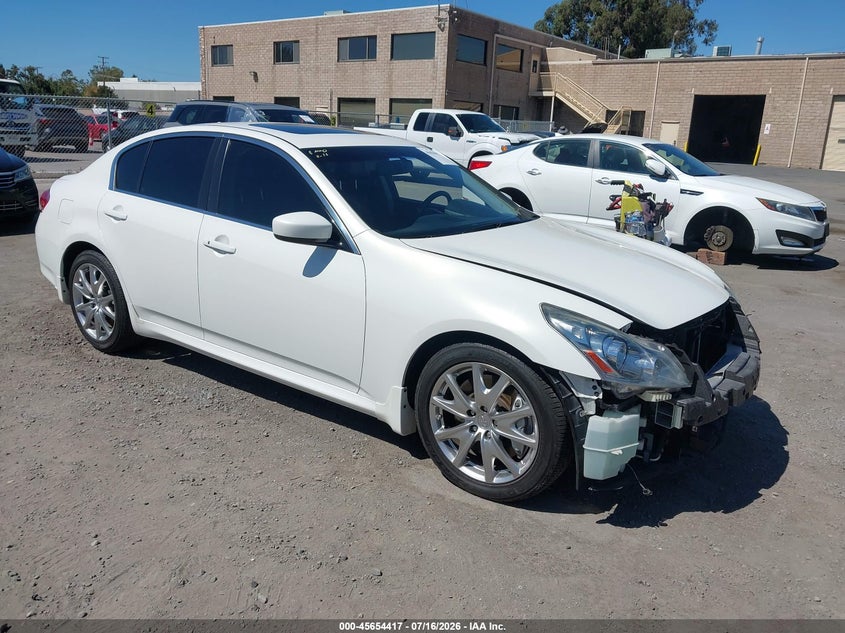 2013 Infiniti G VIN JN1CV6AP5DM711482 IAAI salvage auction — FRONT END, Wait Title, sold $2,350 on 2026-08-23 (photo 1)
