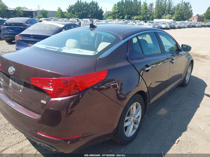 2013 Kia Optima VIN 5XXGM4A73DG136763 IAAI salvage auction — NO DAMAGE, Salvage Title, sold $275 on 2026-07-28 (photo 4)