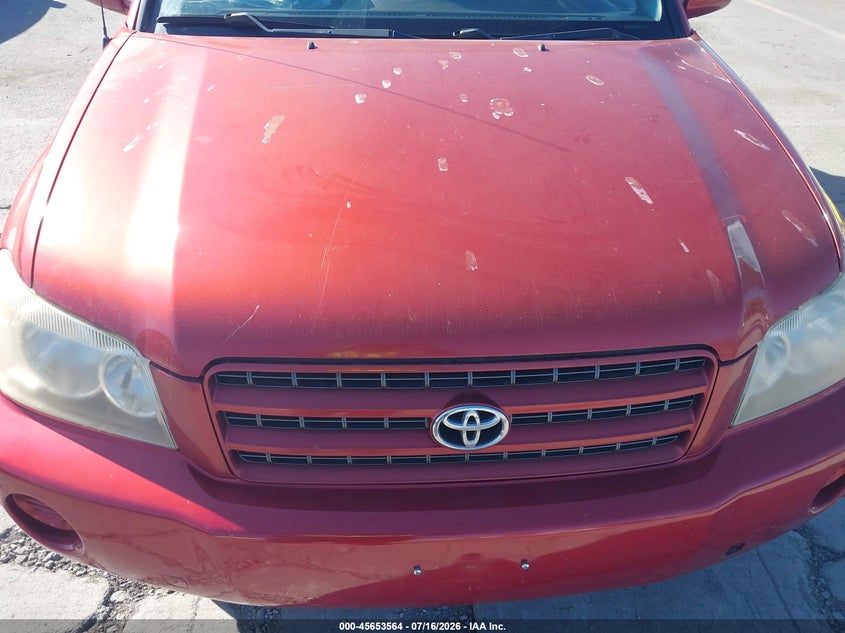 2002 Toyota Highlander VIN JTEHD21A720018133 IAAI salvage auction — NORMAL WEAR, Clear - Dealer Only (California), sold $125 on 2026-07-29 (photo 6)