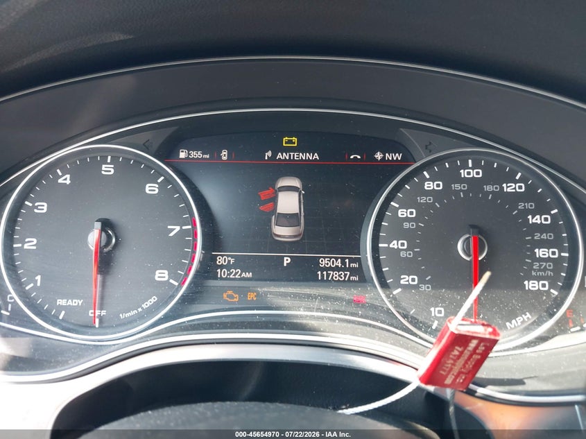 2016 Audi A6 VIN WAUGFAFC8GN128663 IAAI salvage auction — NORMAL WEAR, Clear (New Jersey), sold $500 on 2026-07-28 (photo 7)
