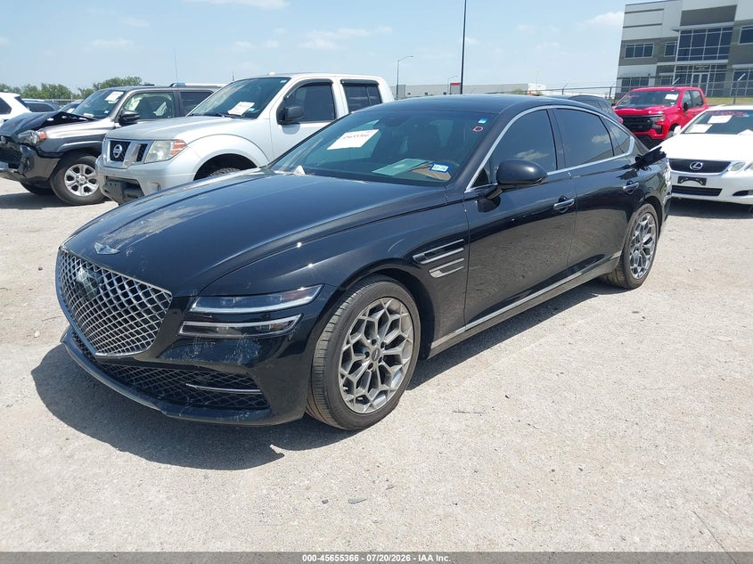 2021 Genesis G80 VIN KMTGB4SC9MU043873 IAAI salvage auction — ALL OVER, Wait Title, sold $8,000 on 2026-09-06 (photo 2)