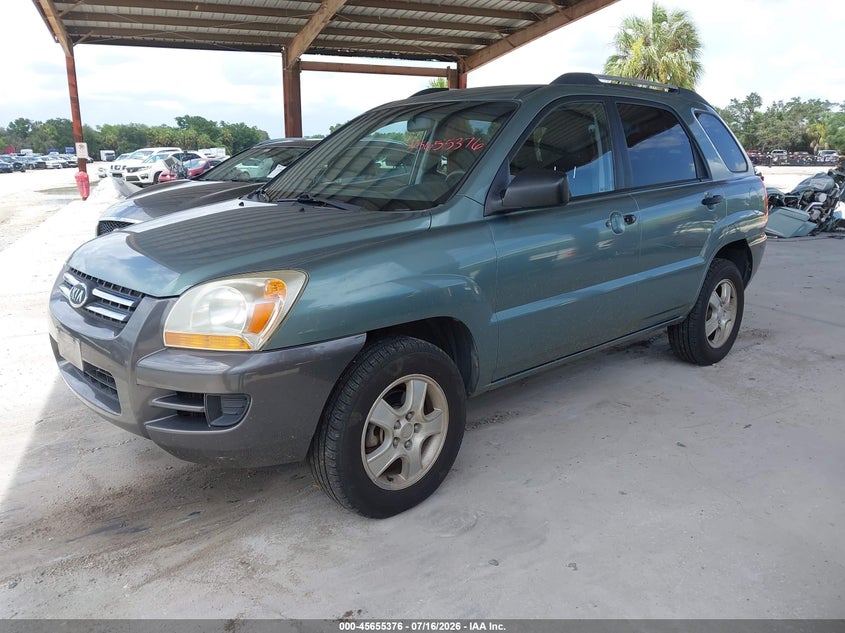2007 Kia Sportage VIN KNDJF724X77381286 IAAI salvage auction — NORMAL WEAR, Clear (Florida), sold $550 on 2026-07-28 (photo 2)