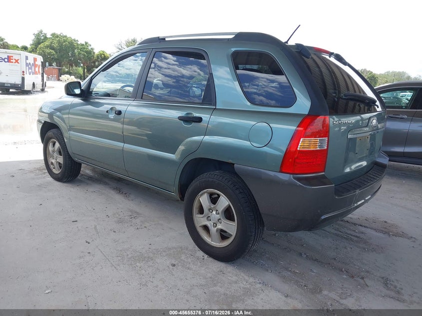 2007 Kia Sportage VIN KNDJF724X77381286 IAAI salvage auction — NORMAL WEAR, Clear (Florida), sold $550 on 2026-07-28 (photo 3)