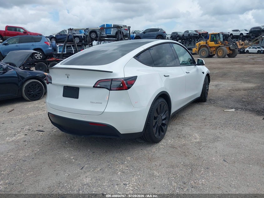 2023 Tesla Model y VIN 7SAYGDEF2PF705061 IAAI salvage auction — FRONT END, Salvage Title, sold $12,500 on 2026-08-27 (photo 4)