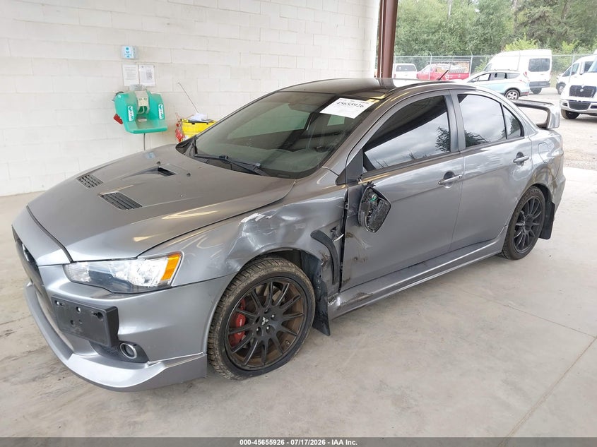 2015 Mitsubishi Lancer evolution VIN JA32W7FV2FU027560 IAAI salvage auction — LEFT & RIGHT, Salvage Title, sold $14,350 on 2026-08-12 (photo 6)