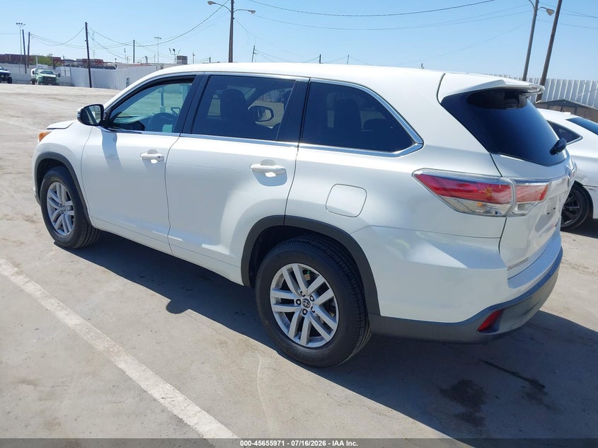 2016 Toyota Highlander VIN 5TDZARFH8GS021756 IAAI salvage auction — FRONT END, Salvage (California), sold $6,975 on 2026-08-01 (photo 3)