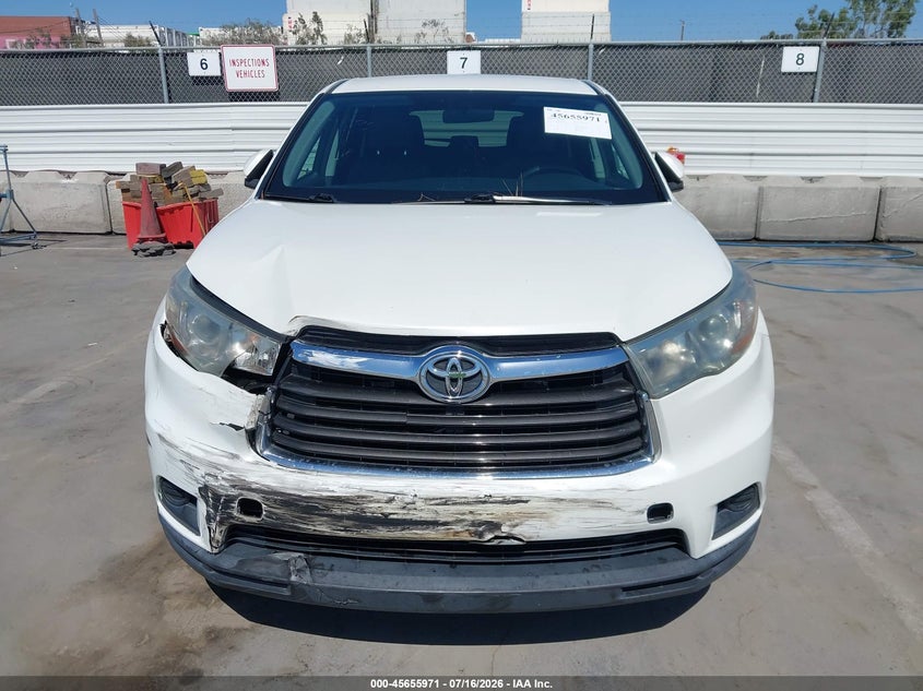 2016 Toyota Highlander VIN 5TDZARFH8GS021756 IAAI salvage auction — FRONT END, Salvage (California), sold $6,975 on 2026-08-01 (photo 6)
